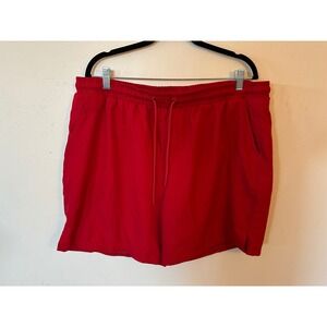 CSG Mens Red Swim Trunks Mesh Lined Drawstring Board Shorts 2XL 987670522